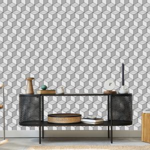 Papier Peint Cubes Géométriques Noirs Et Blancs – Image 5