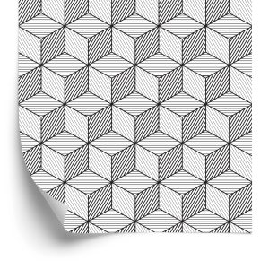 Papier Peint Cubes Géométriques Noirs Et Blancs – Image 2