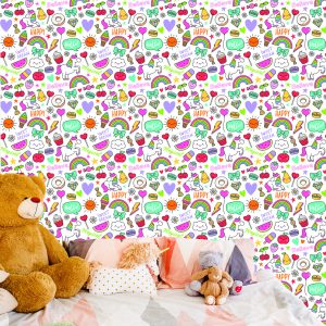 Papier Peint Pour Les Enfants - Licornes, Fruits, Bonbons Et Nuages – Image 6