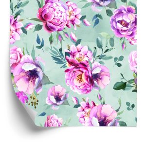Papier Peint Pivoines Colorées Peintes À L'aquarelle – Image 2