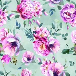Papier Peint Pivoines Colorées Peintes À L'aquarelle – Image 1