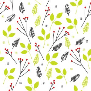 Papier Peint Pour Les Enfants - Feuilles Vertes Et Baies Rouges – Image 1