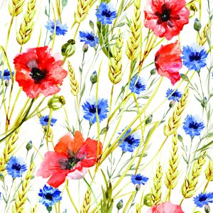 Papier Peint Maki Bleuets Et Blé – Image 1