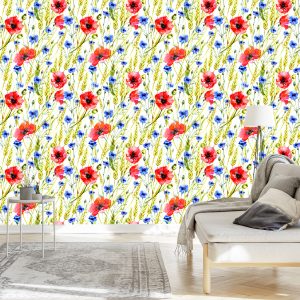 Papier Peint Maki Bleuets Et Blé – Image 3
