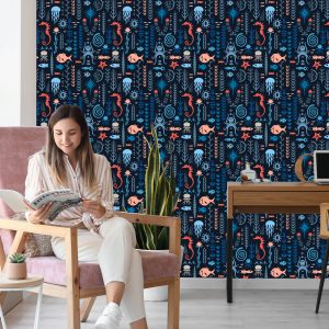 Papier Peint Pour Les Enfants - Animaux Colorés Sous-Marins – Image 7