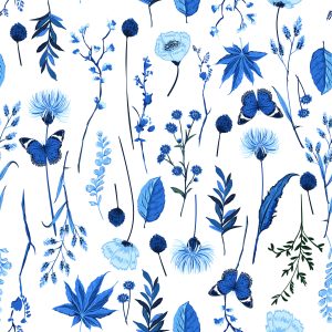 Papier Peint Fleurs Sauvages Et Papillons – Image 1