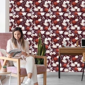 Papier Peint Fleurs Sauvages Dans Un Style Vintage – Image 7