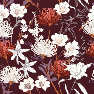 Papier Peint Fleurs Sauvages Dans Un Style Vintage – Image 1