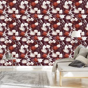 Papier Peint Fleurs Sauvages Dans Un Style Vintage – Image 3