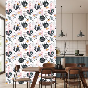 Papier Peint Perroquets Et Feuilles Et Fleurs Tropicales – Image 4