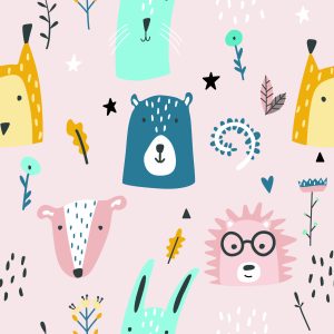 Papier Peint Pour Les Enfants - Animaux De La Forêt – Image 1