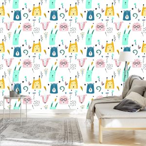 Papier Peint Pour Les Enfants - Animaux De La Forêt – Image 3