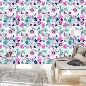 Papier Peint Belles Fleurs Printanières Colorées – Image 3