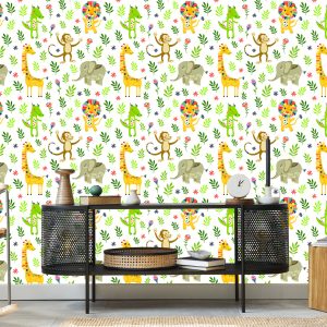 Papier Peint Pour Les Enfants - Animaux De La Jungle – Image 5