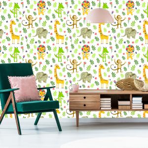 Papier Peint Pour Les Enfants - Animaux De La Jungle – Image 6