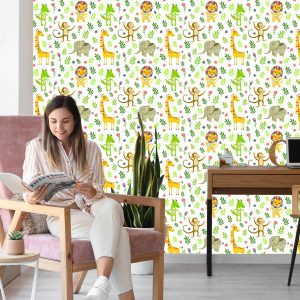 Papier Peint Pour Les Enfants - Animaux De La Jungle – Image 7