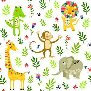 Papier Peint Pour Les Enfants - Animaux De La Jungle – Image 1