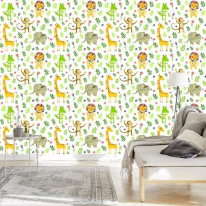 Papier Peint Pour Les Enfants - Animaux De La Jungle – Image 3