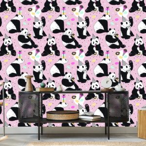 Papier Peint Pour Les Enfants - Panda Et Bonbons – Image 5