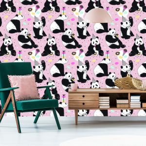 Papier Peint Pour Les Enfants - Panda Et Bonbons – Image 6