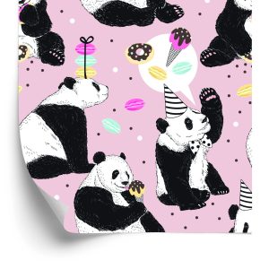 Papier Peint Pour Les Enfants - Panda Et Bonbons – Image 2