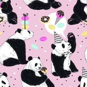 Papier Peint Pour Les Enfants - Panda Et Bonbons – Image 1