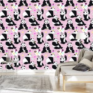 Papier Peint Pour Les Enfants - Panda Et Bonbons – Image 3