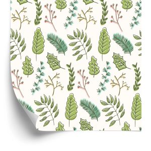 Papier Peint Pour Les Enfants - Feuilles Vertes Délicates – Image 2
