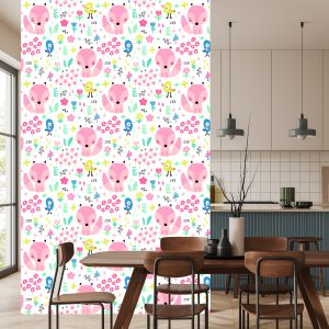 Papier Peint Pour Les Enfants - Joyeux Renards Et Oiseaux – Image 4