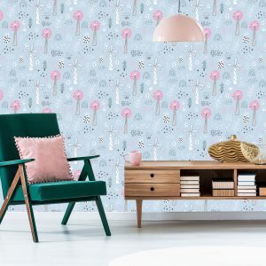 Papier Peint Pour Les Enfants - Une Jungle Colorée Dans Le Style Scandinave – Image 6