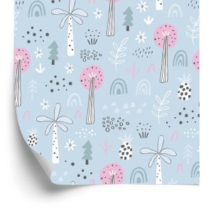 Papier Peint Pour Les Enfants - Une Jungle Colorée Dans Le Style Scandinave – Image 2
