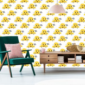 Papier Peint Pour Les Enfants - Happy Yellow Cars – Image 6