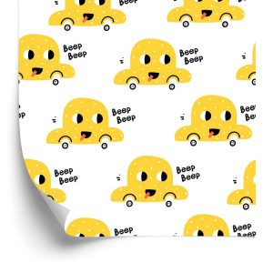 Papier Peint Pour Les Enfants - Happy Yellow Cars – Image 2