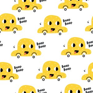 Papier Peint Pour Les Enfants - Happy Yellow Cars – Image 1