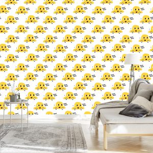 Papier Peint Pour Les Enfants - Happy Yellow Cars – Image 3