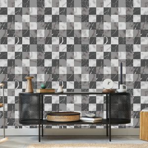 Papier Peint Treillis Gris Moderniste À Motif De Marbre – Image 5