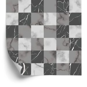 Papier Peint Treillis Gris Moderniste À Motif De Marbre – Image 2