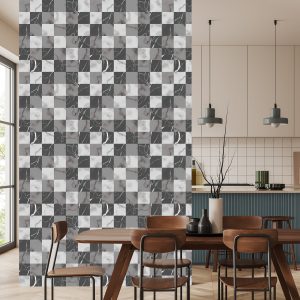 Papier Peint Treillis Gris Moderniste À Motif De Marbre – Image 4