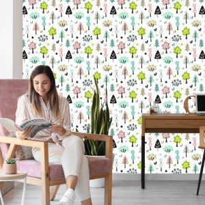 Papier Peint Pour Les Enfants - Une Belle Forêt Dans Le Style Scandinave – Image 7