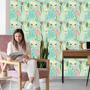 Papier Peint Pour Les Enfants - Moutons, Lapins Et Cochons Amusants – Image 7