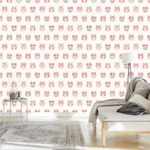 Papier Peint Pour Les Enfants - Hiboux Colorés – Image 3
