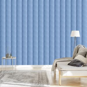 Papier Peint Motif Matelassé Bleu – Image 3