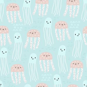 Papier Peint Pour Les Enfants - Merry Jellyfish Au Style Scandinave – Image 1