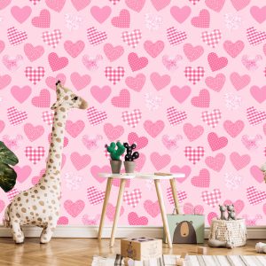 Papier Peint Pour Les Enfants - Coeurs Roses – Image 5