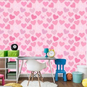 Papier Peint Pour Les Enfants - Coeurs Roses – Image 4