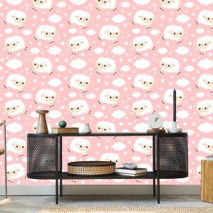 Papier Peint Pour Les Enfants - Mignons Moutons Et Nuages – Image 5