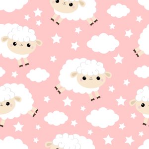 Papier Peint Pour Les Enfants - Mignons Moutons Et Nuages – Image 1