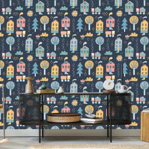 Papier Peint Pour Les Enfants - Une Ville De Style Scandinave – Image 5
