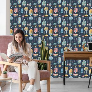 Papier Peint Pour Les Enfants - Une Ville De Style Scandinave – Image 7