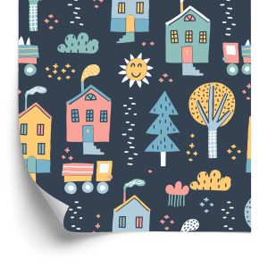 Papier Peint Pour Les Enfants - Une Ville De Style Scandinave – Image 2